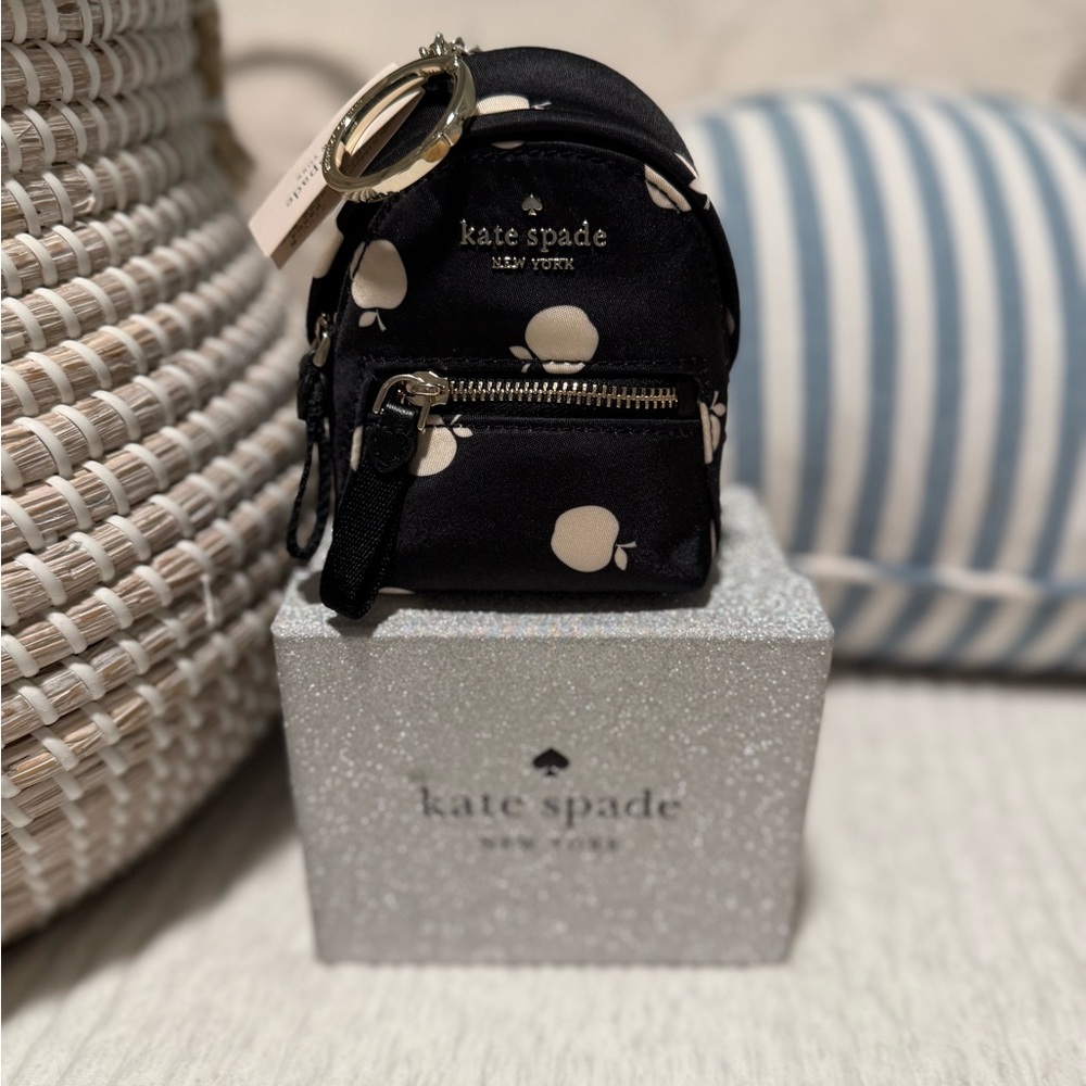 Kate Spade Chelsea mini micro backpack keychain black multi. NWT
